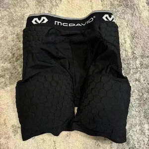 McDavid Black Padded Compression Shorts Hex Thudd